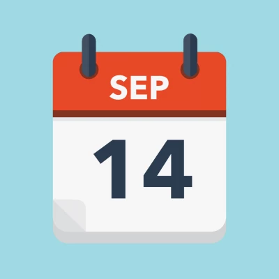 Calendar icon showing 14th September